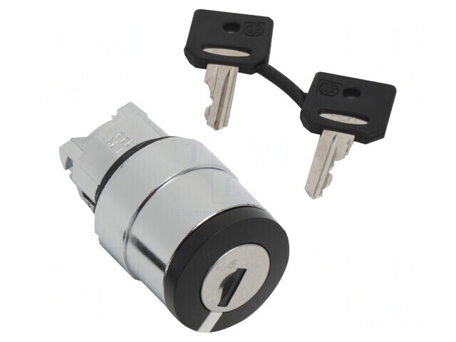 Comutator Rotativ cu Cheie Negru 22mm 2 Pozitii