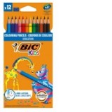 Creioane colorate 12 culori Evolution Bic
