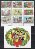 Turks şi Caicos 1982 - Walt Disney - &bdquo;Colindul de Crăciun al lui Mickey&rdquo;, Serie + Colita, MNH