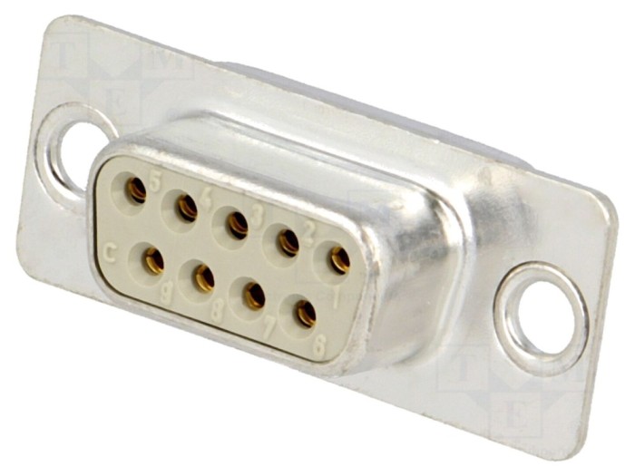 Conector D-Sub 9-Pin Mamă, lipire