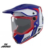 Casca adventure/touring/off road pentru scuter - motocicleta Axxis model Wolf DS Roadrunner C7 albastru lucios &ndash; tip viziera: MT-V-20 XL (61/62cm)