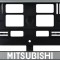 Set 2 bucati, suport numar inmatriculare argintiu Mitsubishi