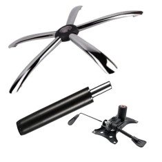 Set placuta balans metalica 25 x 15 cm, baza 60 cm si cilindru piston, gaz, pentru scaune birou, negru, 35 cm