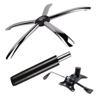Set placuta balans metalica 25 x 15 cm, baza 60 cm si cilindru piston, gaz, pentru scaune birou, negru, 35 cm foto