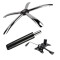 Set placuta balans metalica 25 x 15 cm, baza 60 cm si cilindru piston, gaz, pentru scaune birou, negru, 35 cm