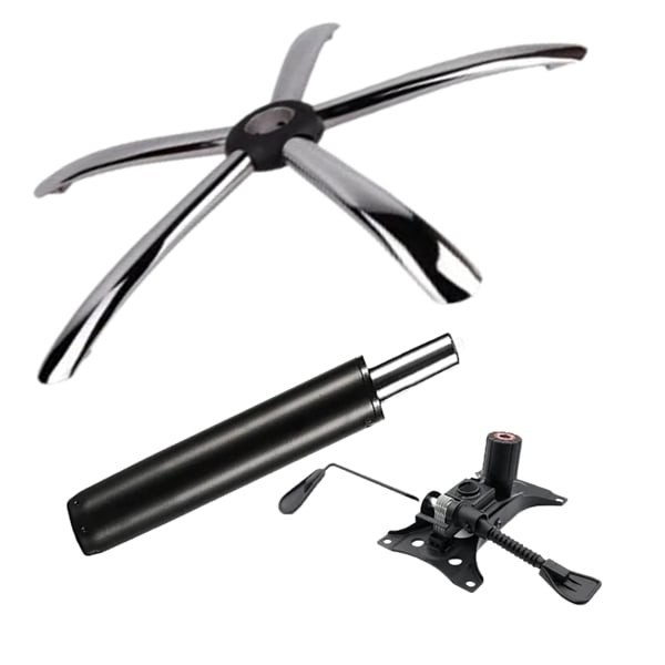 Set placuta balans metalica 25 x 15 cm, baza 60 cm si cilindru piston, gaz, pentru scaune birou, negru, 35 cm