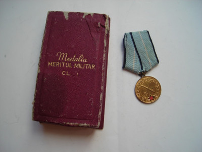 Medalia Meritul Militar cls. I RPR, la cutie foto
