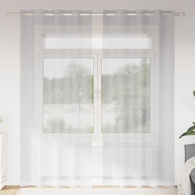 vidaXL Perdele cu perdele 2 pcs Gri deschis 140 x 260 cm Poliester foto
