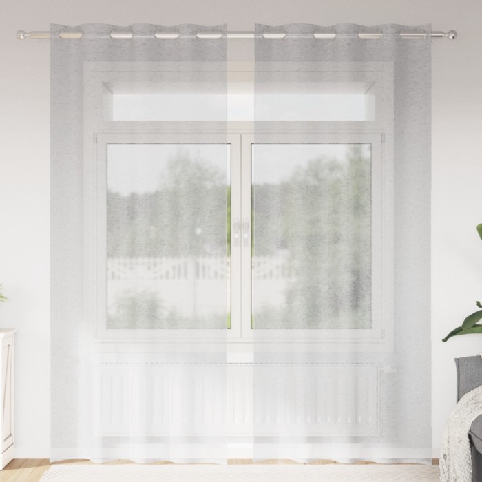 vidaXL Perdele cu perdele 2 pcs Gri deschis 140 x 260 cm Poliester