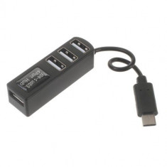 Adaptor Tip Hub USB Type C la 4 USB A 2,0 Negru foto