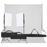 Kit studio foto cu set de lumina si fundal GartenMobel Dekor, vidaXL