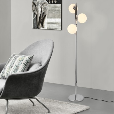 Lampa de podea Gent 154 cm 3 x E14 max. 40W crom alb [lux.pro] HausGarden Leisure foto