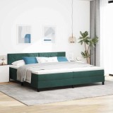 Cumpara ieftin Pat cu Arcuri și Saltea Verde &icirc;nchis 200 x 200 cm țesătură