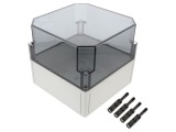 Carcasă universală din policarbonat, IP66, gri, 180x182x165 mm