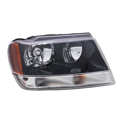 Far JEEP GRAND CHEROKEE (WJ/WG), 2002-12.2004, partea dreapta, TYC, Tip=USA; HB3A+HB4A; manual; lucas alb, reflector negru; Omologare: SAE; halogen foto