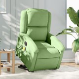 vidaXL Fotoliu electric masaj rabatabil verde deschis, catifea