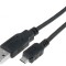 Cablu USB 2.0 A la Micro B 1,8m Negru