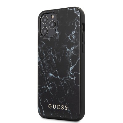 Husa TPU Guess Marble pentru Apple iPhone 12 Pro Max, Neagra GUHCP12LPCUMABK foto