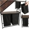Cos mare de rufe cu doua compartimente, cu raft si blat din lemn, model LOFT,