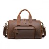 Geanta Voiaj/Fitness Piele Naturala Premium Luk Busy Ldy&Gtm, Coffee, 41cm, Compartiment Pantofi, Buzunare, Curea Ajustabila