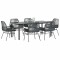 Gossi set de sufragerie de gradina 7 piese neagra sticla polirattan