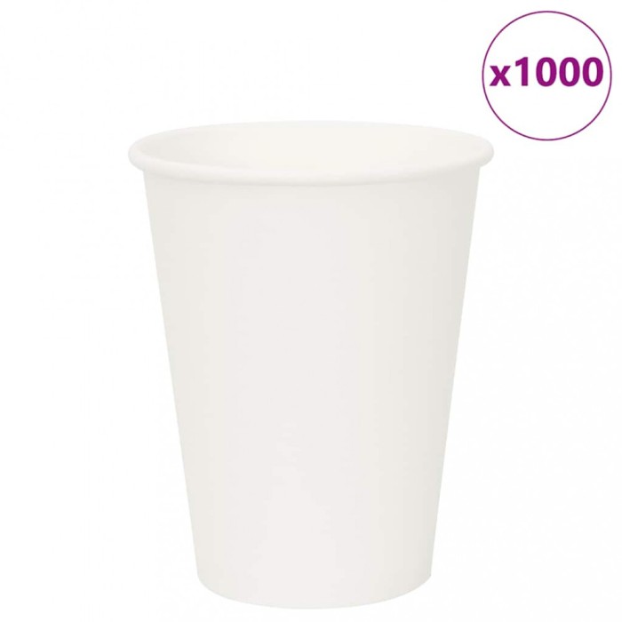 vidaXL Cești de cafea din h&acirc;rtie 1000 buc 12 oz 300 ml alb