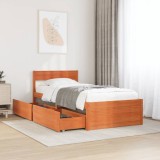 VidaXL Pat de zi fără saltea, maro ceruit, 90x200 cm, lemn masiv pin