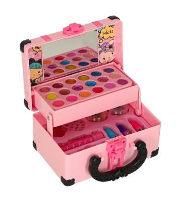Valiza de Machiaj pentru Copii, Set Complet cu Farduri, Lacuri, Pensule si Accesorii pentru Joaca Creativa foto