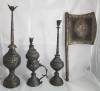 Piese rare! Set vechi din argint Tunisia pentru ceremonie/ apa de trandafiri- sf.sec.XIX, Ornamentale