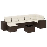 Cumpara ieftin Set canapele de gradina cu perne, 8 piese, maro, poliratan