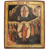 Icoană pe lemn &bdquo;&Icirc;nvierea lui Iisus și Pogor&acirc;rea la iad&rdquo;, școală rusească, sf&acirc;rșitul sec. XIX-&icirc;nceputul sec. XX