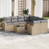 Gossi set canapele de gradina, 9 piese, cu perne, bej, poliratan