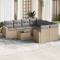 Gossi set canapele de gradina, 9 piese, cu perne, bej, poliratan