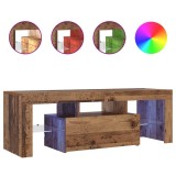 Cumpara ieftin Dulap TV cu lumini LED lemn vechi 120x36,5x40 cm lemn prelucrat