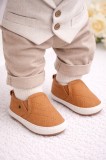 Pantofi maro tip mocasini pentru bebelusi (Marime Disponibila: 3-6 luni