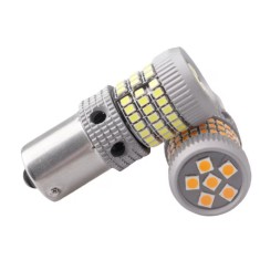 Set 2 Becuri auto LED 12V, 1156, BA15S P21W, 78LED, Galben, Semnalizare, Lumini de zi, Pozitii, BZRSH