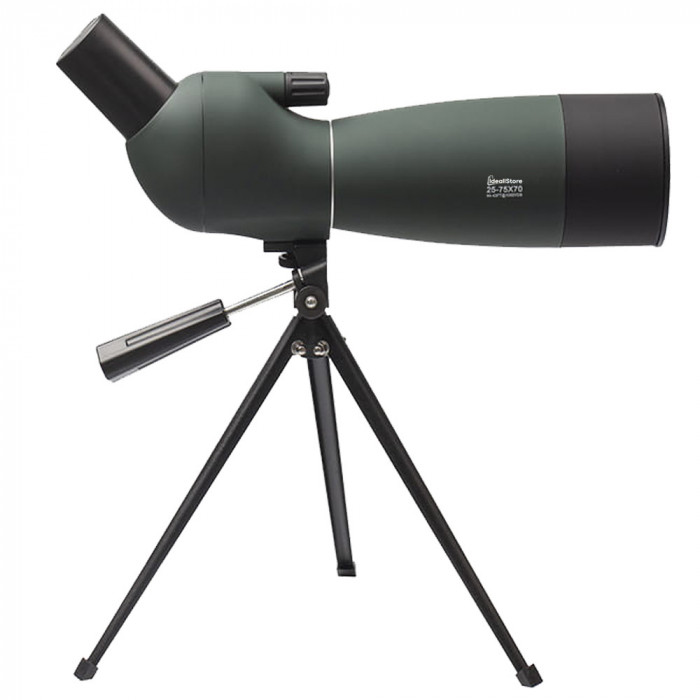 Luneta astronomie IdeallStore&reg;, Space Agent, 25-75x70, zoom optic, 37 cm, verde inchis, trepied inclus