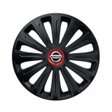 Cumpara ieftin Set 4 capace roti Negre Cu Inel Rosu Trend R16 pentru gama auto Nissan, Autohelix MSA