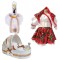 Set botez traditional fetita, trusou botez landou, lumanare si costum national