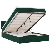 Cumpara ieftin Cadru de pat otoman cu saltea verde inchis 140x190cm catifea