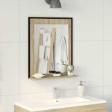 Oglindă baie cu raft stejar sonoma 50x12x60 cm lemn prelucrat