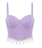 Cumpara ieftin Corset cu strasuri pentru femei Naimo, sexy, cu bretele, violet, M - OUTLET