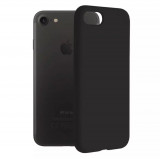 Cumpara ieftin Husa iPhone 7 8 SE Silicon Negru Slim Mat cu Microfibra SoftEdge
