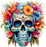 Sticker decorativ, Skull, Turcoaz, 60 cm, 1357STK-7