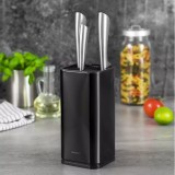 Suport pentru cuțite patrat, inox, negru, KingHoff