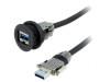 Soclu USB 22mm negru IP20 Lungime 3m