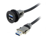 Soclu USB 22mm negru IP20 Lungime 3m
