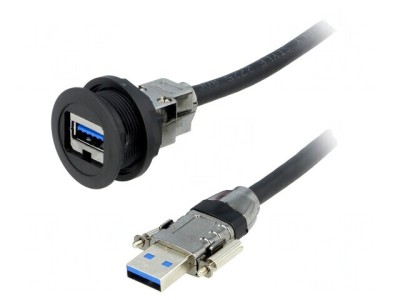 Soclu USB 22mm negru IP20 Lungime 3m foto