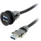 Soclu USB 22mm negru IP20 Lungime 3m