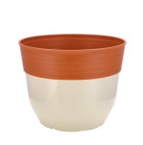 Cumpara ieftin Ghiveci flori plastic crem maro 37,5 x 30 cm